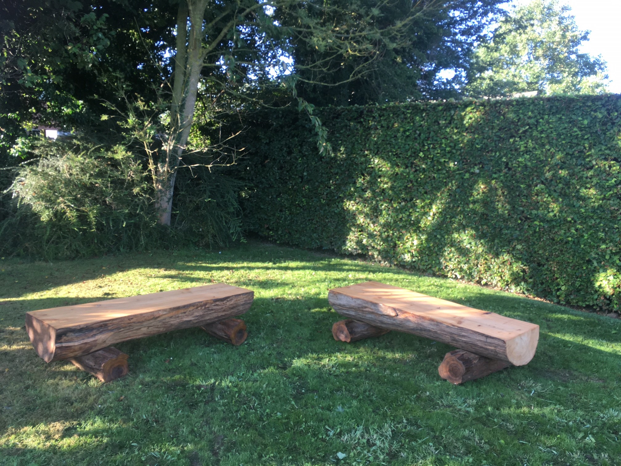 Fallen trees from the farm create natural, sustainable seating – Massive thank you to the talented Pej pejhan_woodwork !