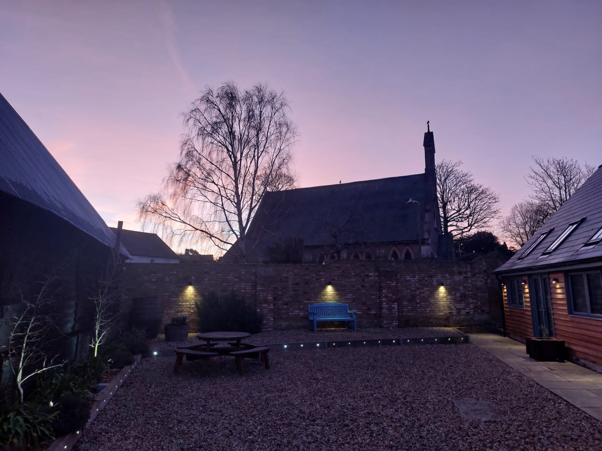 Beautiful dusk sky at The Cattle Yard